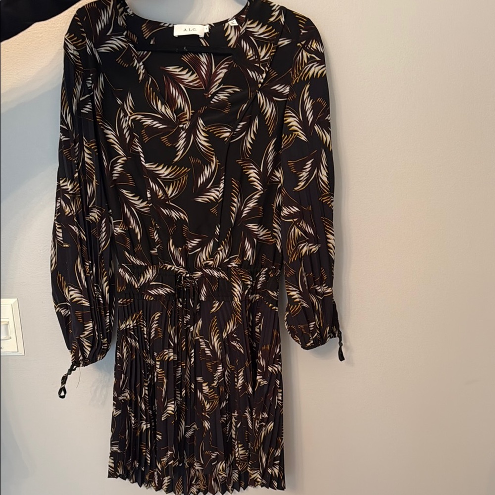 A.L.C. Black and Brown Patterned Dress